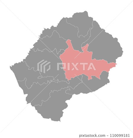 Thaba Tseka district map, administrative division of Lesotho. Vector illustration. 110099181