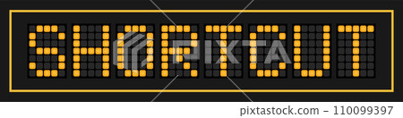 Orange color led banner in word shortcut on black background 110099397