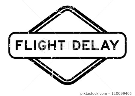 Grunge black flight delay word rubber seal stamp on white background 110099405