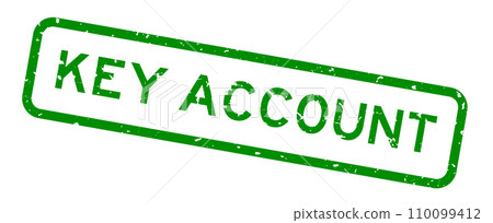 Grunge green key account word square rubber seal stamp on white background 110099412