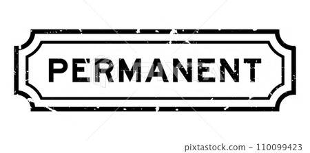 Grunge black permanent word square rubber stamp on white background 110099423