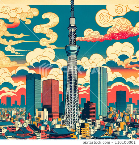 東京晴空塔AI影像 110100001