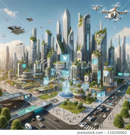 未來城市第 1 部分 AI 影像 未來城市第 1 部分 AI 影像 110100002