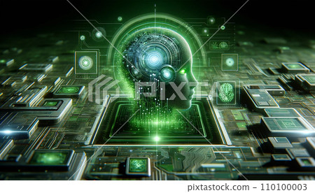 Cyber digital space image background AI image Cyber digital space image background AI image 110100003