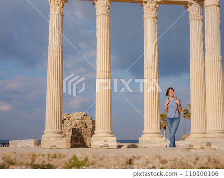 travel to ancient city of Side, Antalya coast of Turkey 110100106