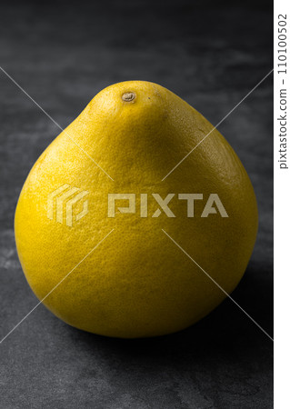 Grapefruit on black background plate Grapefruit on black background plate 110100502