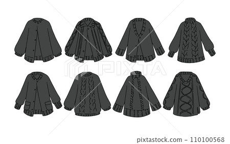 Black sweater illustration set 110100568