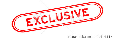 Grunge red exclusive word rubber seal stamp on white background 110101117
