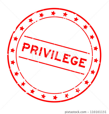 Grunge red privlege word round rubber seal stamp on white background 110101131