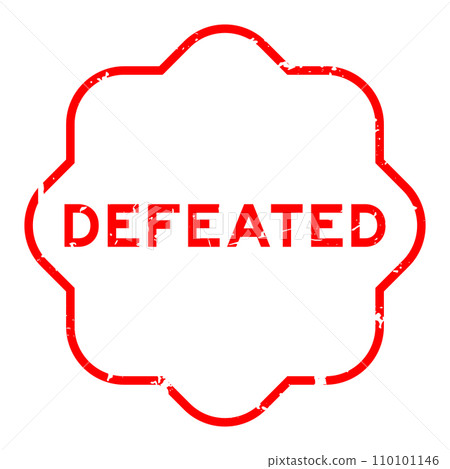 Grunge red defeated word rubber seal stamp on white background 110101146