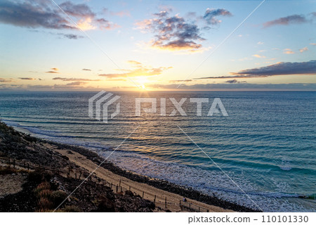 Beautiful summer sunset in Jandia - Fuerteventura, Spain 110101330