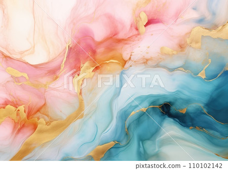 marble ink abstract art. High resolution photograph from exemplary original painting. 110102142