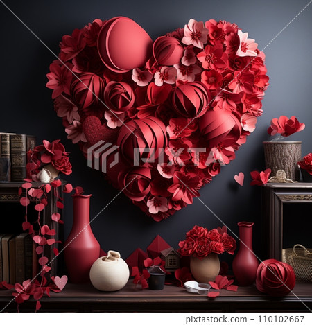 Postcard. The background of love is pink. Festive illustration. Beautiful red abstract background. Banner template. Postcard. The background of love is pink. Festive illustration. Beautiful red abstract background. Banner template. 110102667