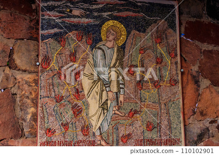 Religious icon in Saint Catherine's monastery (or Sacred Monastery of the God-Trodden Mount Sinai) in Sinai Peninsula, Egypt 110102901