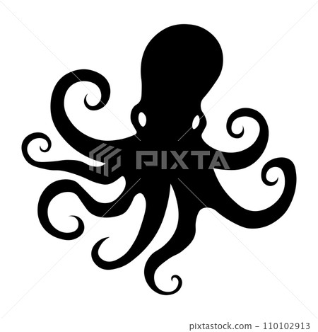 Octopus black vector icon on white background 110102913