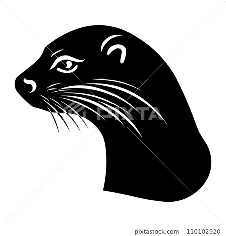Otter black vector icon on white background 110102920
