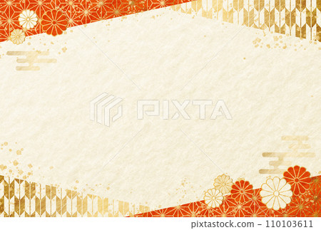 2024 New Year's card chrysanthemum New Year Japanese paper background 2024 New Year's card chrysanthemum New Year Japanese paper background 110103611