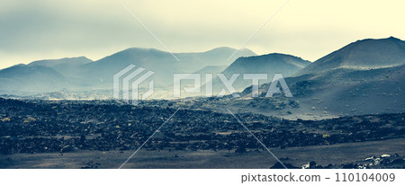 beautiful mountain landscape with volcanoes beautiful mountain landscape with volcanoes 110104009