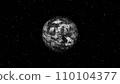 Planet Earth in the starry sky of the solar system in space 110104377