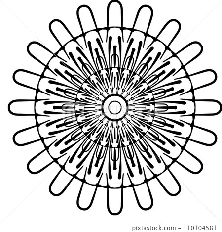 Abstract doodle mandala pattern. Graphic ornament. Vector illustration. 110104581