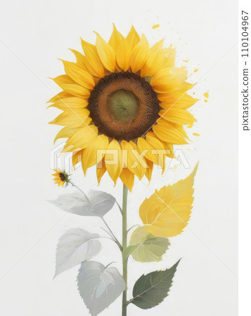 Sunflowers watercolor illustration. Botanical art. 110104967