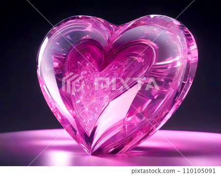 Glass heart. Love symbol. Crystal shape. 110105091