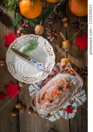 Traditional Christmas cake. 110105621