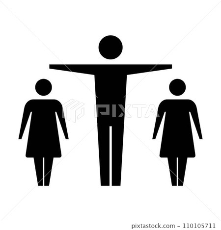 Leadership icon vector group of people and leader symbol in glyph pictogram illustration 110105711