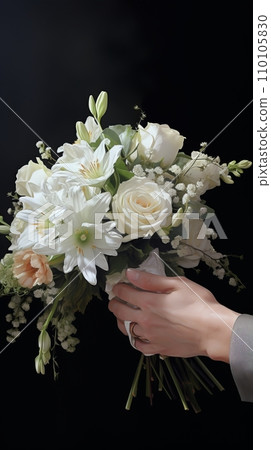 Funeral bouquet of various colorful flowers 110105830