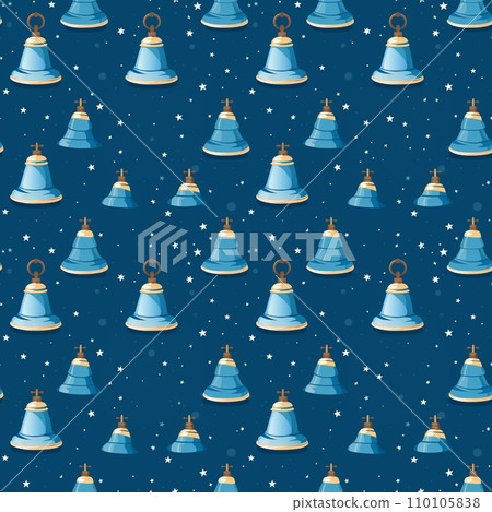 Seamless marine pattern with ship bell 110105838