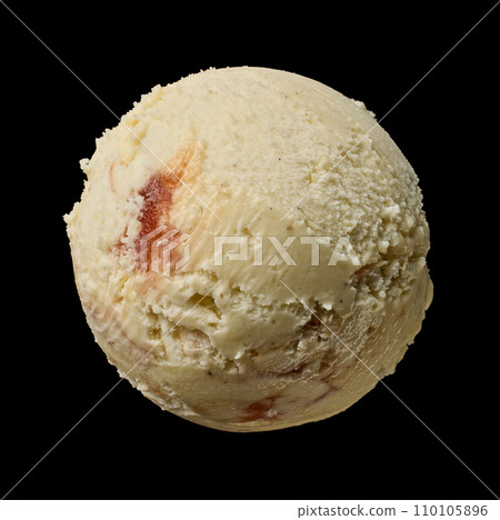 white chocolat and strawberry ice cream scoop 110105896