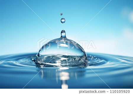 A large drop of water falls in the water A large drop of water falls in the water 110105920