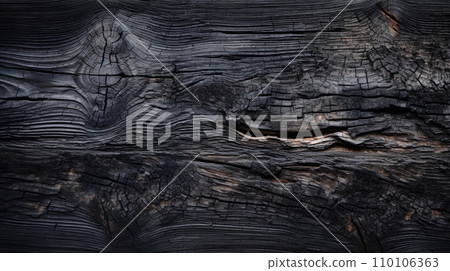Burnt wood texture background, weathered charred black timber. Abstract pattern of dark scorched tree. Concept of charcoal, smoke, coal, grill, embers, fire, barbecue, grunge Burnt wood texture background, weathered charred black timber. Abstract pattern of dark scorched tree. Concept of charcoal, smoke, coal, grill, embers, fire, barbecue, grunge 110106363