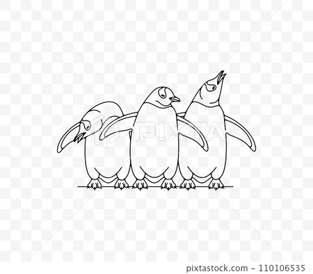Subantarctic penguin or gentoo penguins, graphic design. Animal, bird, avian, feathered, antarctica and nature, vector design and illustration 110106535
