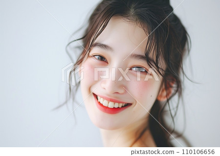 笑容燦爛的女性/美女模特兒的“人工智慧生成圖像” 110106656