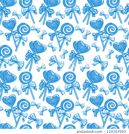 Blue and White Peppermint Candy Cane Stick with Bow, Heart Shape, Pine Tree Cookies Biscuits Vector Seamless Pattern. Festive Xmas Wrapping Paper or Scrapbook Blue and White Peppermint Candy Cane Stick with Bow, Heart Shape, Pine Tree Cookies Biscuits Vector Seamless Pattern. Festive Xmas Wrapping Paper or Scrapbook 110107003