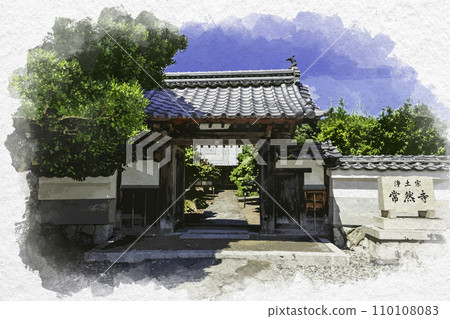 水彩風格小浜定禪寺 福井縣小浜市 水彩風格小浜定禪寺 福井縣小浜市 110108083