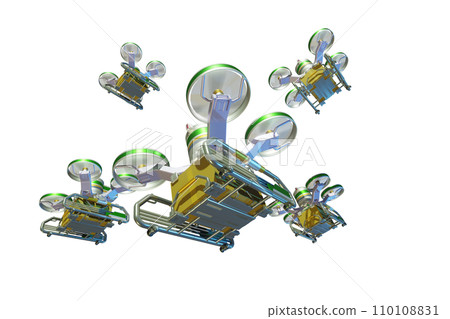 Drone delivery image (formation flight / transparent material version) 110108831
