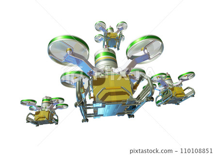 Drone delivery image (formation flight, white background) 110108851