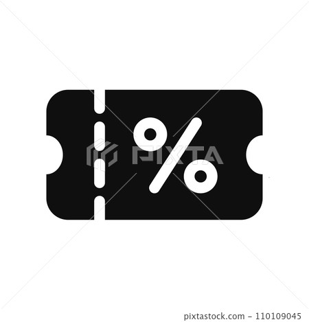 Discount voucher glyph icon with transparent PNG 110109045