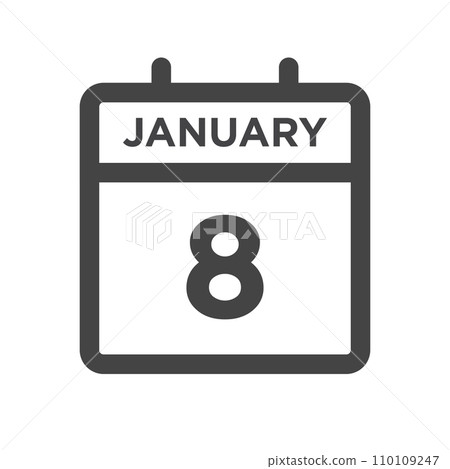 January 8 Calendar Day or Calender Date for Deadlines or Appointment 110109247