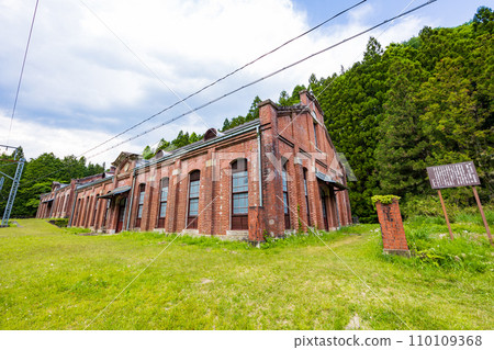 Spring in Annaka City, Gunma Prefecture, Abt Road with fresh greenery, Maruyama substation ruins Spring in Annaka City, Gunma Prefecture, Abt Road with fresh greenery, Maruyama substation ruins 110109368