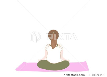 Image postcard of a woman meditating Image postcard of a woman meditating 110109443