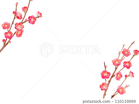 Plum watercolor background illustration 110110009