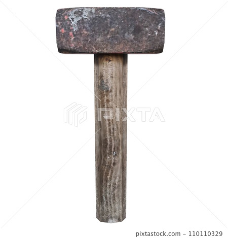 Old Hammer isolated on white background 110110329