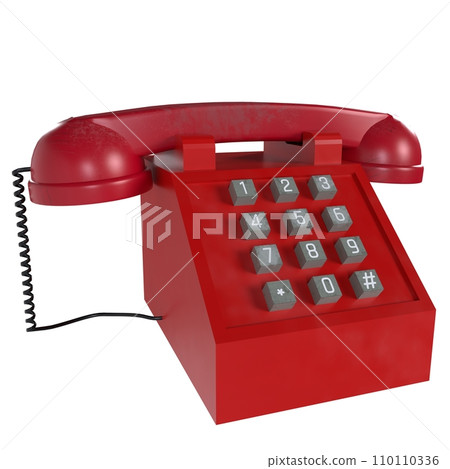 Red Telephone isolated on white background Red Telephone isolated on white background 110110336
