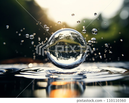 Rain Illustration of dripping water droplets 110110360