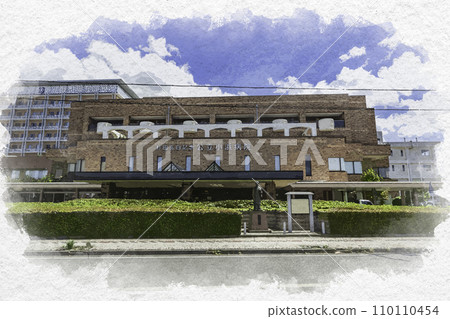 水彩風格小浜元白杉田紀念公立小浜醫院福井縣小浜市 水彩風格小浜元白杉田紀念公立小浜醫院福井縣小浜市 110110454