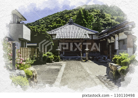 Watercolor style Obama Shohoji Temple Obama City, Fukui Prefecture 110110498