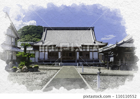 水彩風格小浜長源寺正殿 福井縣小浜市 水彩風格小浜長源寺正殿 福井縣小浜市 110110552